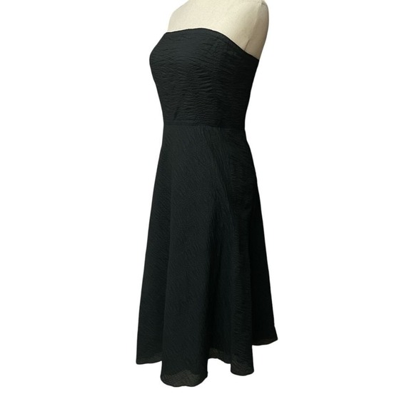 J. CREW Women's‎ Strapless Textured Midi A-Line Dress Size 2 Black Formal Party - Picture 4 of 15